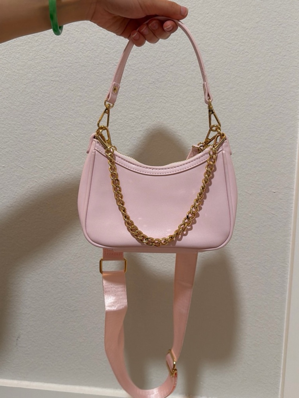 Aldo Blush Pink Shoulder Bag with Gold Chain